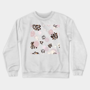 Leopard print baby and tropical leaves Crewneck Sweatshirt